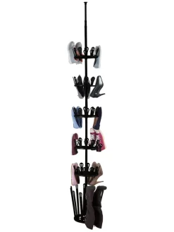 Teleskop-Schuhregal "Achilles" in Schwarz - (H)300 cm