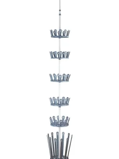Teleskop-Schuhregal "Achilles" in Weiß/ Grau - (H)300cm