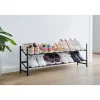 Teleskop-Schuhregal "Loft" in Schwarz- (B)62 -116 x (H)36 x (T)23 cm
