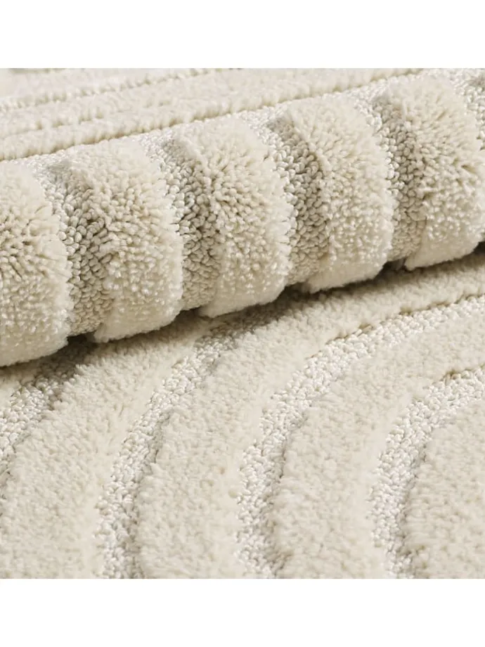 Teppich Hochflor Skandi-Boho Muster Polypropylen Wohnzimmer in Creme