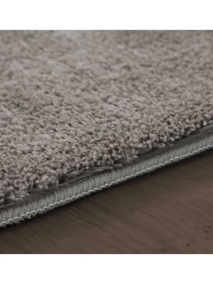 Teppich Kurzflor waschbar Unifarben Wohnzimmer in Grau