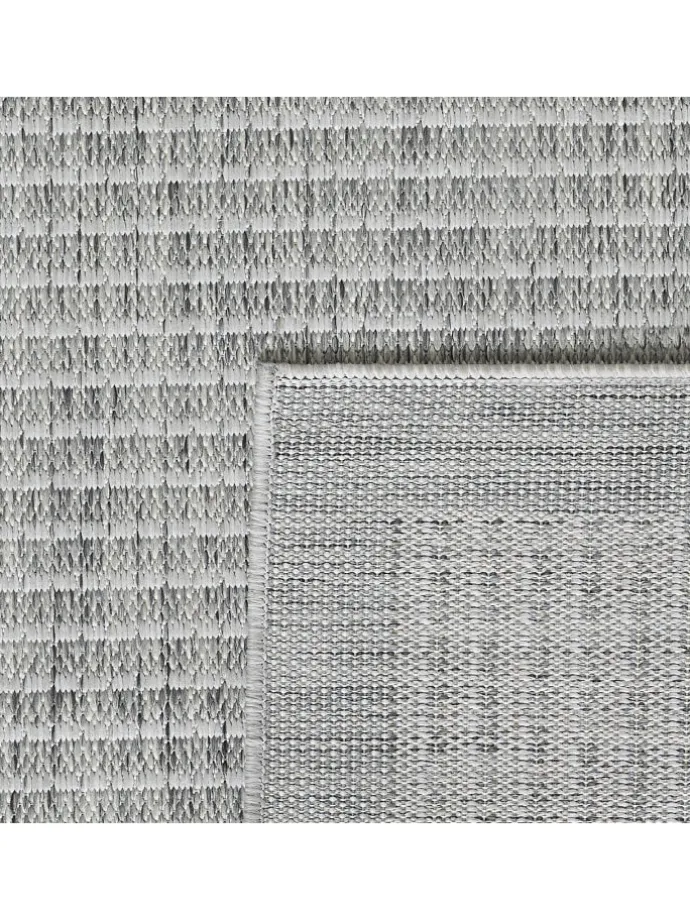 Teppich Outdoor Flachgewebe Uni-Farbe Polypropylen Balkon in Grau