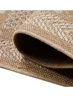 Teppich Outdoor Flachgewebe Vintage Polypropylen Terrasse in Beige