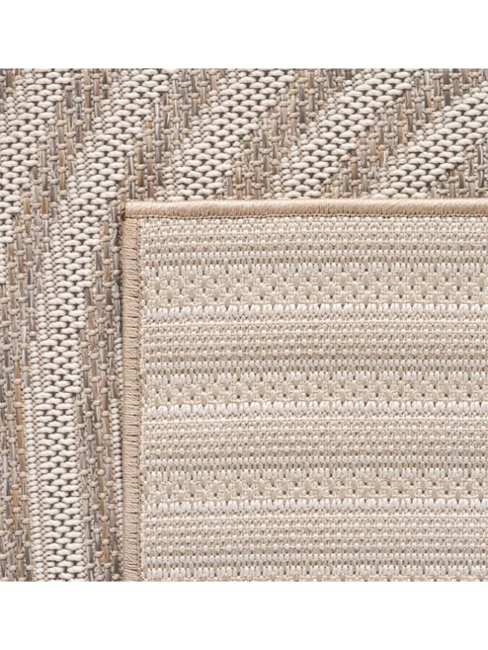 Teppich Outdoor Flachgewebe Boho Muster Polypropylen Balkon in Beige