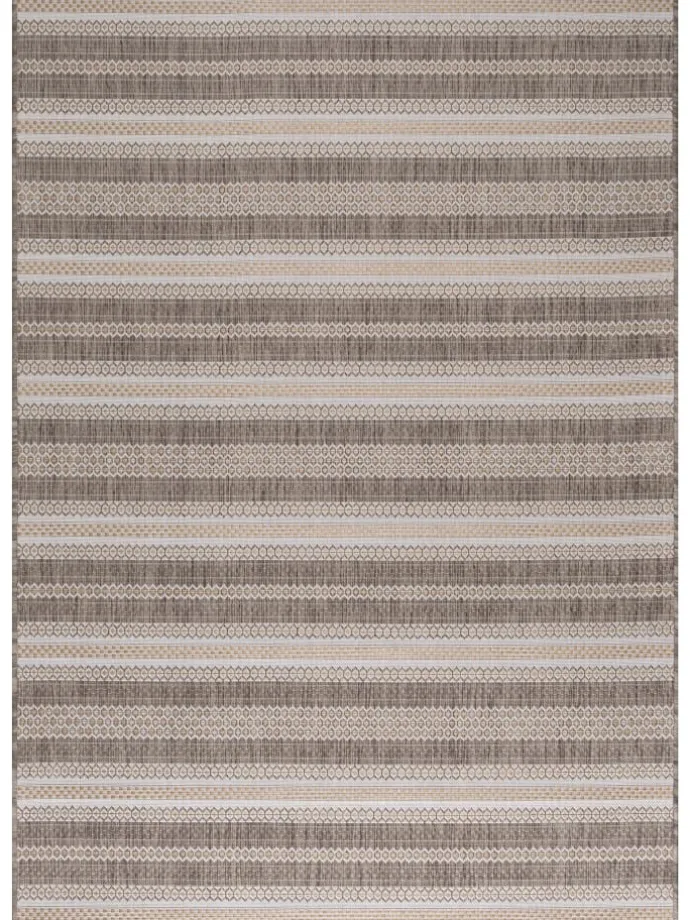 Teppich Outdoor Flachgewebe Vintage-Look Polypropylen Balkon in Beige