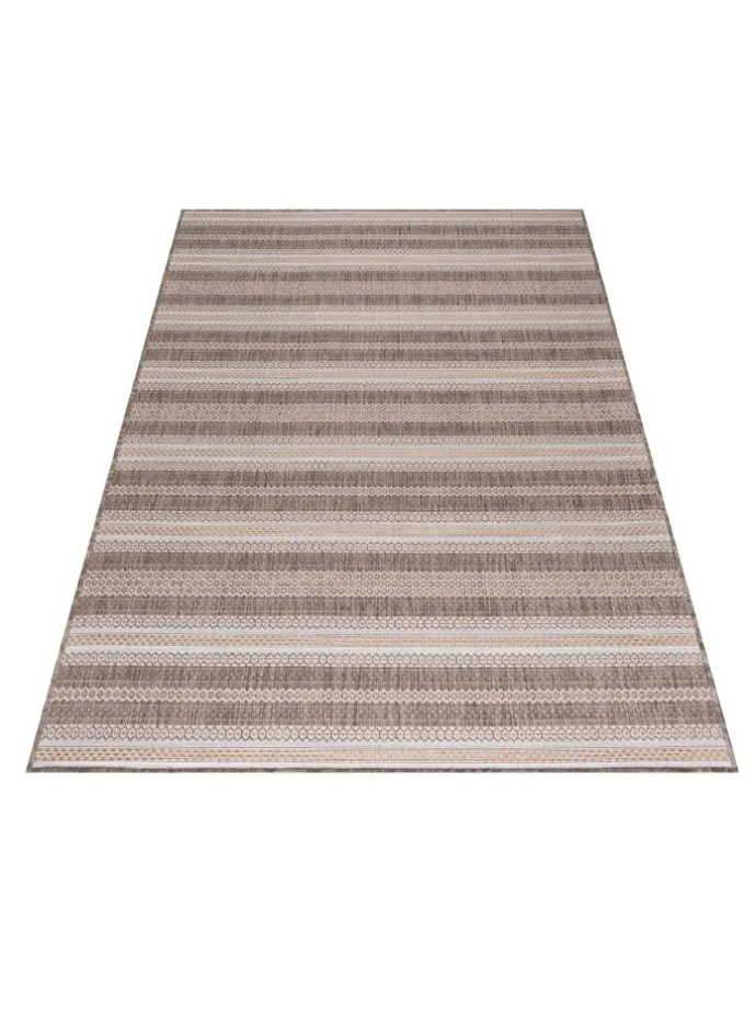 Teppich Outdoor Flachgewebe Vintage-Look Polypropylen Balkon in Beige