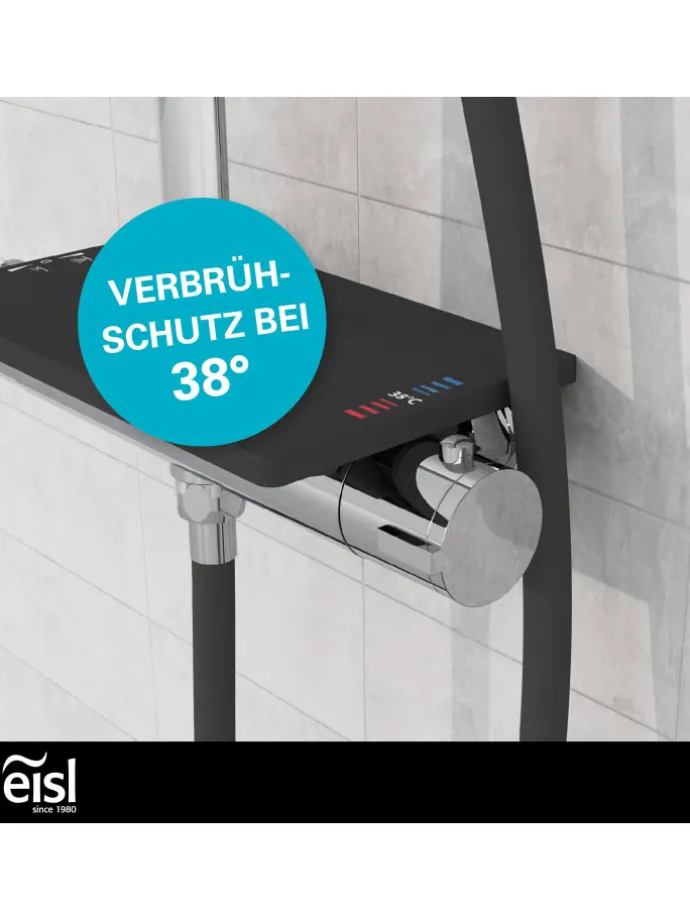 Thermostat Duschset GRANDE VITA in Chrom/Schwarz