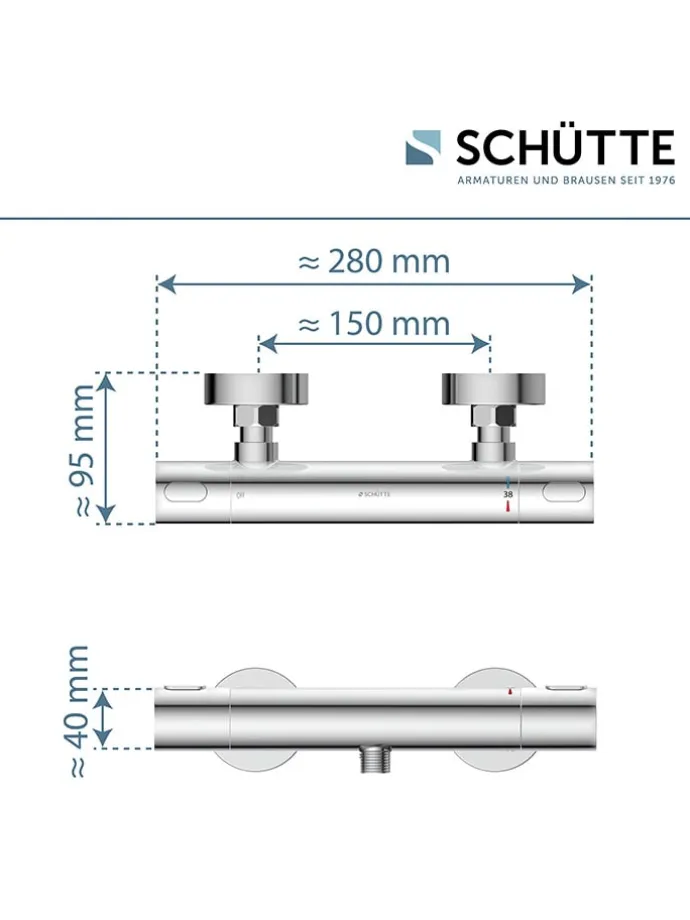 Thermostat-Duscharmatur ''Monza'' in Chrom
