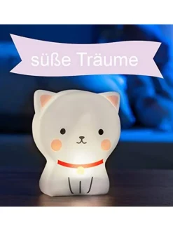 Tierfigur Katze LED Nachtlicht für Kinder mit Timer in Mehrfarbig ab 0 Monate