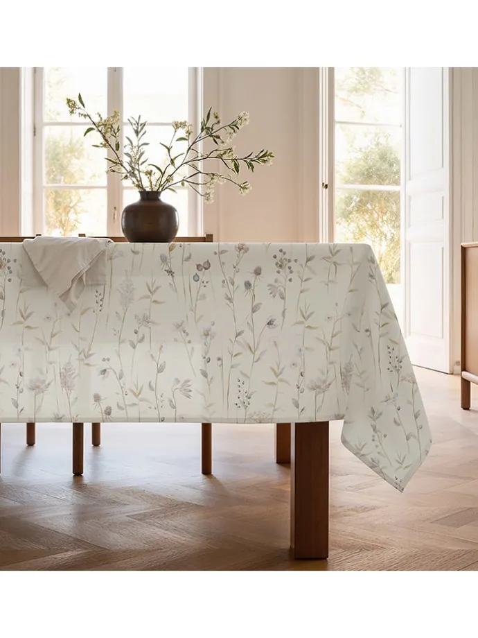 Tischdecke "Annika" in Creme/ Grün