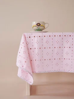 Tischdecke in Rosa - (L)100 x (B)100 cm