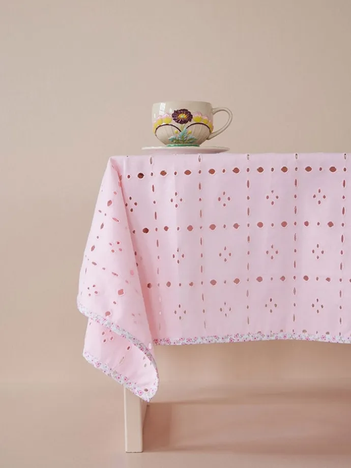 Tischdecke in Rosa - (L)100 x (B)100 cm