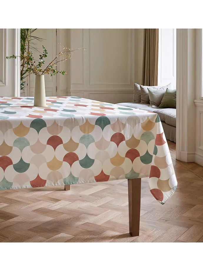 Tischdecke "Nordic Miren" in Beige/ Blau/ Braun