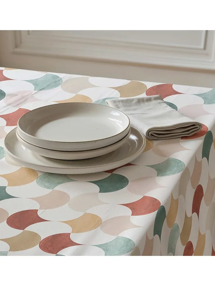 Tischdecke "Nordic Miren" in Beige/ Blau/ Braun