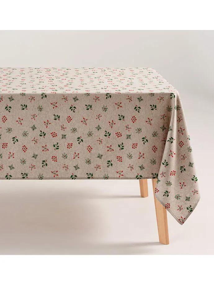 Tischdecke "Velno" in Creme/ Rot/ Grün