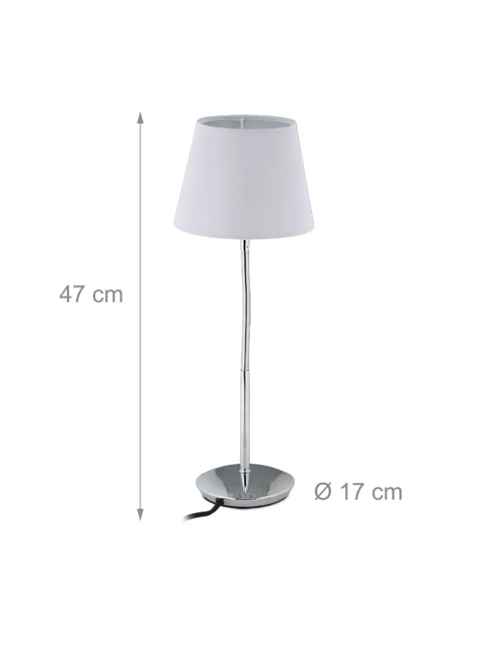 Tischlampe in Weiß/ Silber - (H)47 x Ø 17 cm