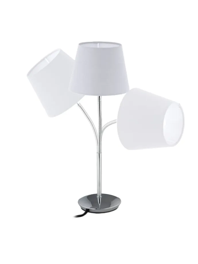 Tischlampe in Weiß/ Silber - (H)47 x Ø 17 cm