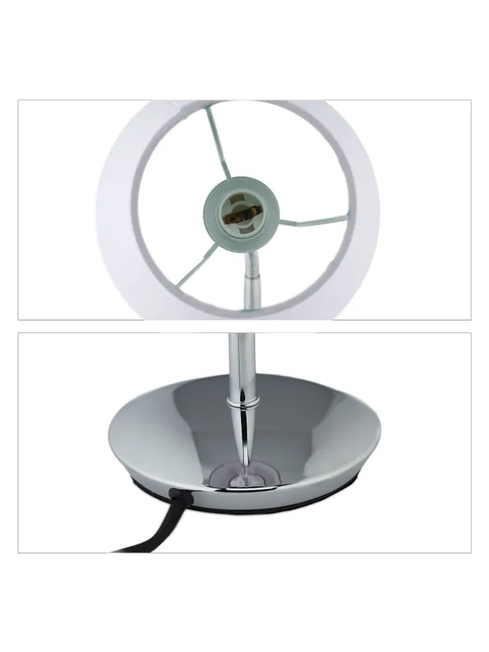 Tischlampe in Weiß/ Silber - (H)47 x Ø 17 cm