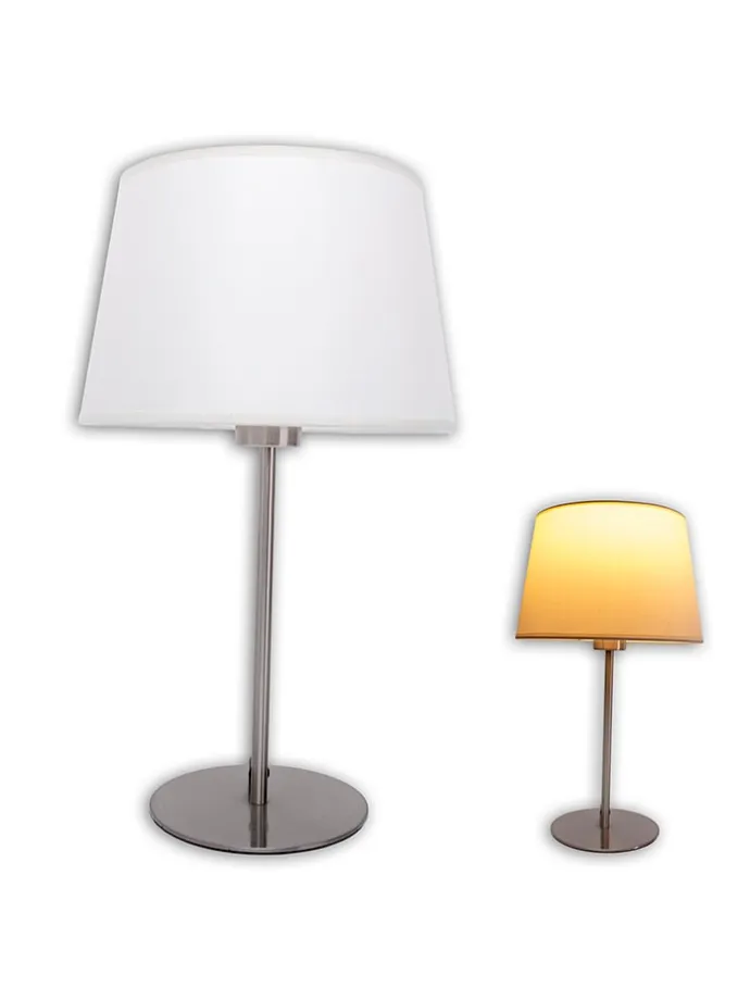 Tischleuchte "Bologna" in Chrom/ Weiß - (H)45 cm