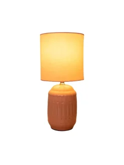 Tischleuchte "ERIDA" in rosé/lachs - (L)13.5 cm x (B)13.5 cm x (H)30 cm