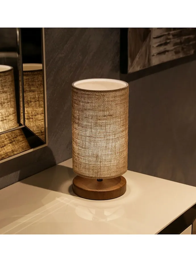 Tischleuchte in Beige/ Braun - (H)45 x Ø 25 cm