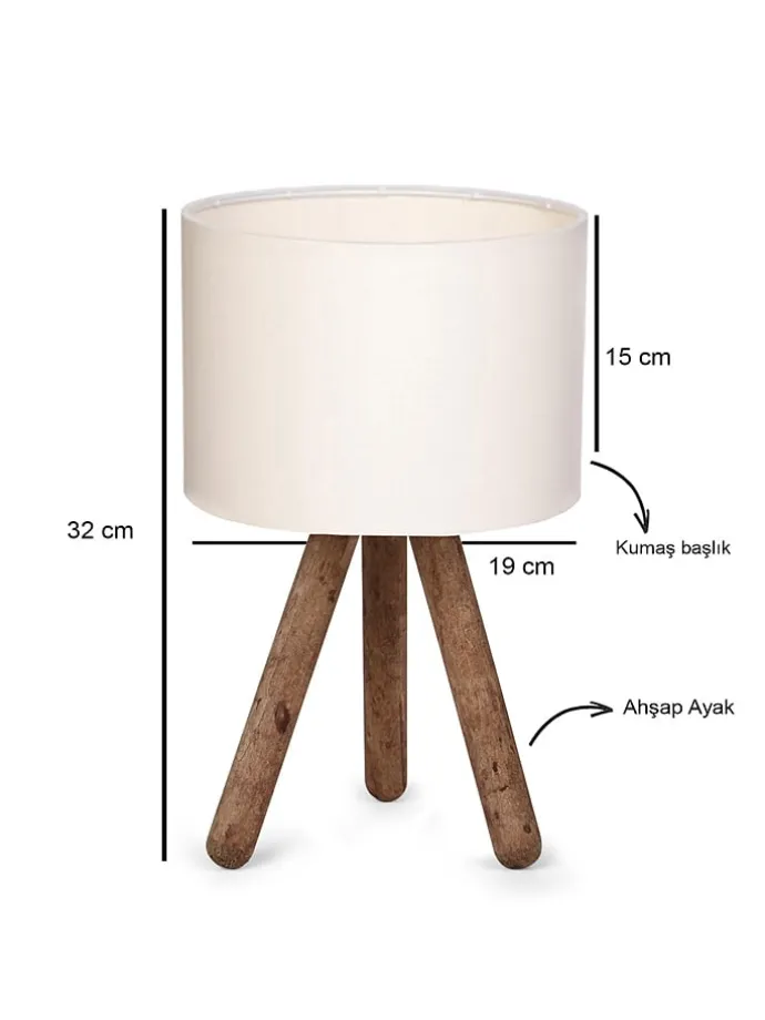 Tischleuchte in Braun/ Weiß - (H)32 cm