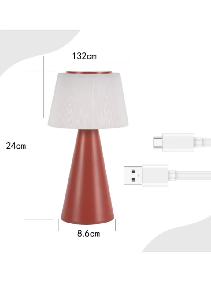 Tischleuchte LED in rot Touch Dimmbar 3600mhA Kabellos Akku