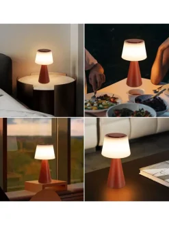 Tischleuchte LED in rot Touch Dimmbar 3600mhA Kabellos Akku