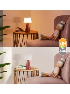 Tischleuchte LED in rot Touch Dimmbar 3600mhA Kabellos Akku