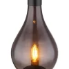 Tischleuchte "Oskus" in Schwarz - (H)35 x Ø 18 cm