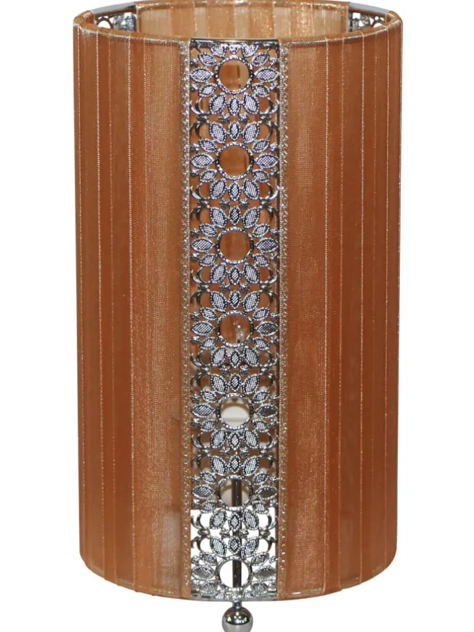 Tischleuchte "SHERYL" in braun - (L)12.5 cm x (B)12.5 cm x (H)23 cm