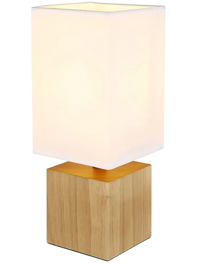 Tischleuchte "Valentino" in Hellbraun/ Creme - (H)30 x (T)12 cm
