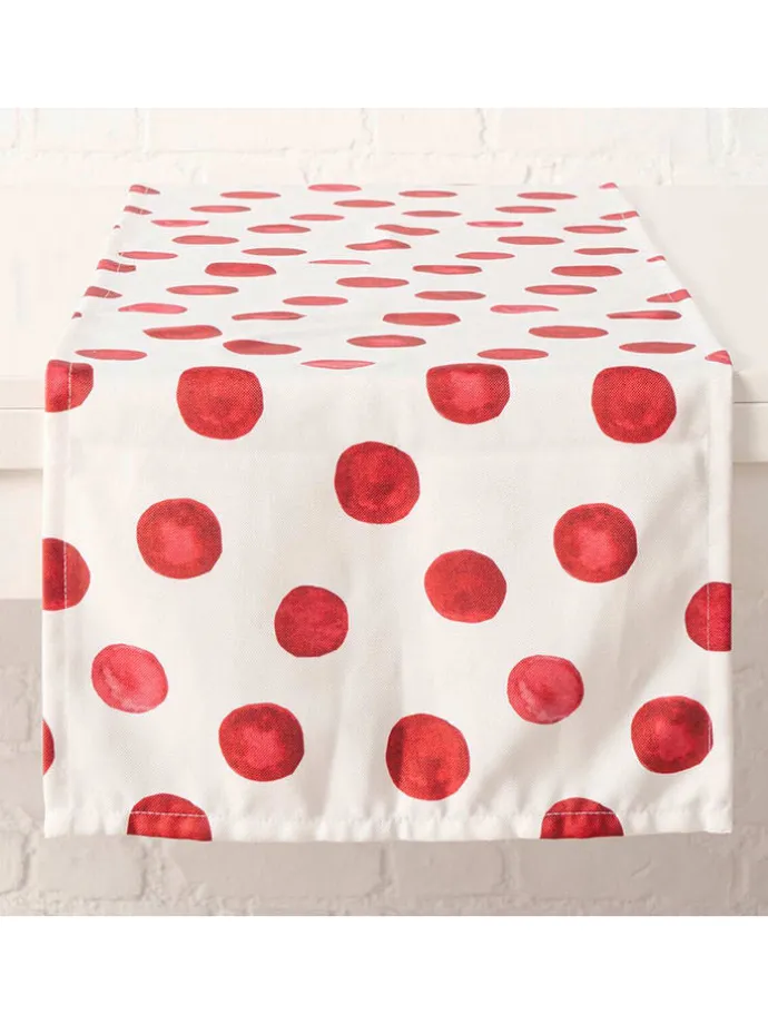 Tischläufer "Jingle" in Weiß/ Rot - (L)140 x (B)40 cm