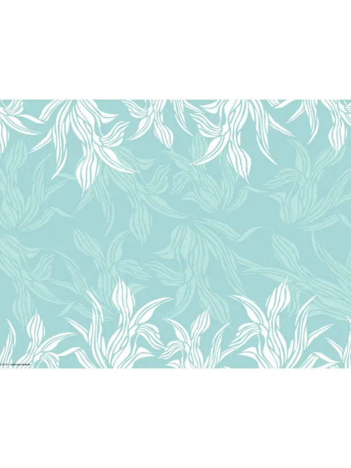Tischsets I Platzsets abwaschbar - Florales Muster in Mint - aus erstklassigem Vinyl (Kunststoff Ð BPA-frei) - 4 Stück - 44 x 32 cm - rutschfeste Tischdekoration