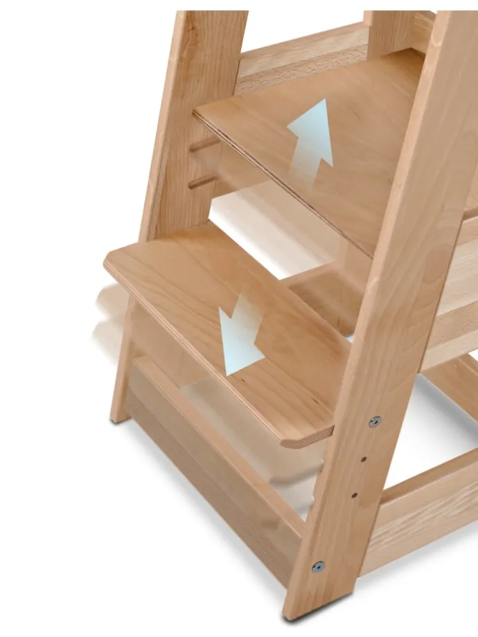 tiSsi® Geschwister / Zwillings Lernturm FELIX mitwachsend Buche massiv NATUR