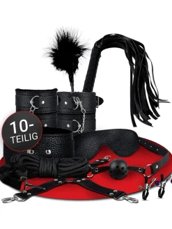 10tlg. Bondage-Set in schwarz