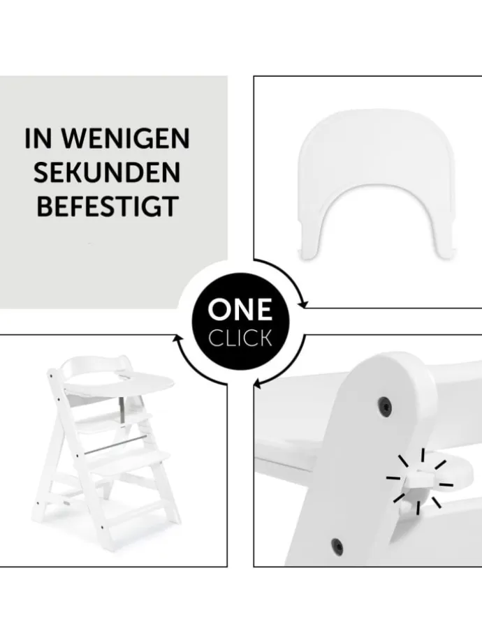 5-tlg. Essbrett-Set für Alpha Plus - Click in weiss,rosa