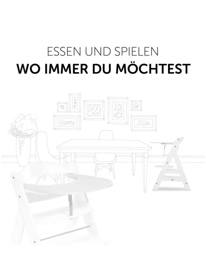 5-tlg. Essbrett-Set für Alpha Plus - Click in weiss,rosa