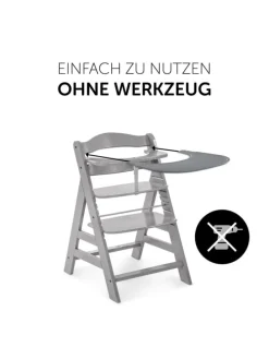 5-tlg. Essbrett-Set für Alpha Plus - Click in grau,rosa