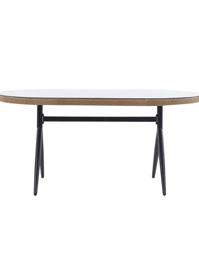 7-tlg Gartentisch Set ALIANO in Beige/Schwarz