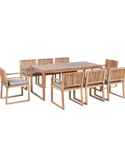 17-tlg Gartentisch Set SASSARI PREMIUM  in Braun/Grau