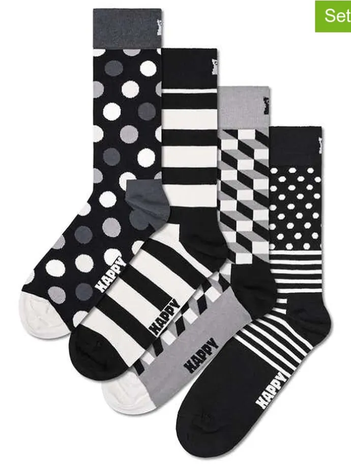 4tlg. Geschenkset in Schwarz/ Weiß