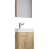 3-tlg Gäste WC Waschplatz Waschtisch Slito Schrank in Honig-Eiche