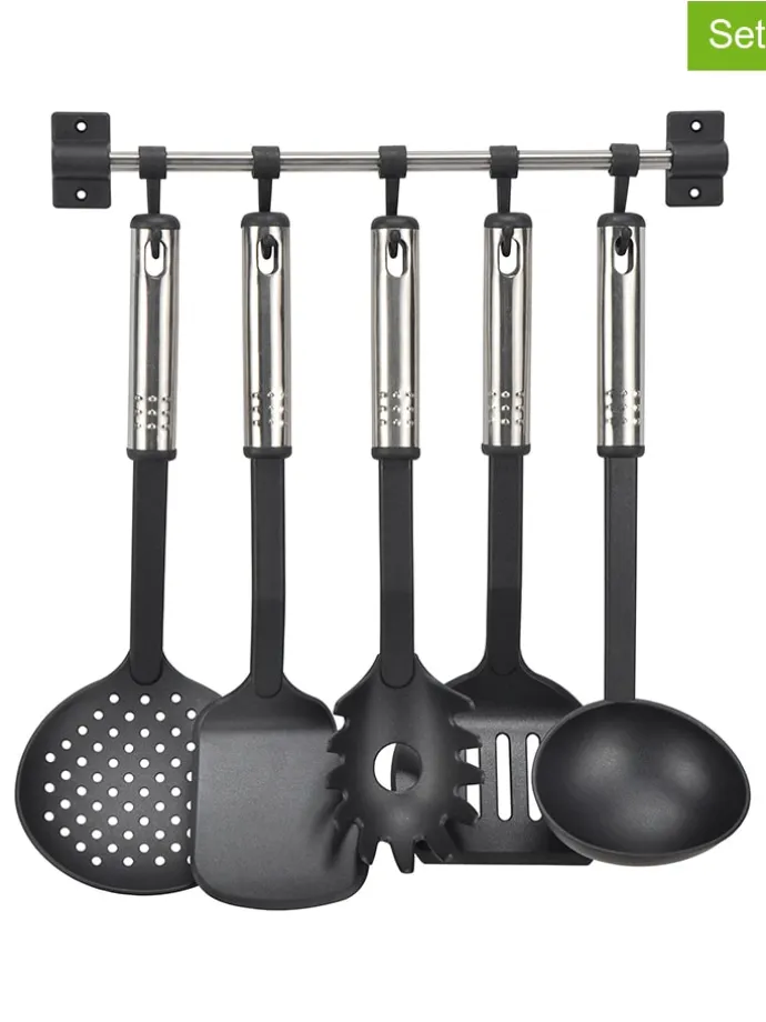 6tlg. Küchenhelfer-Set in Schwarz