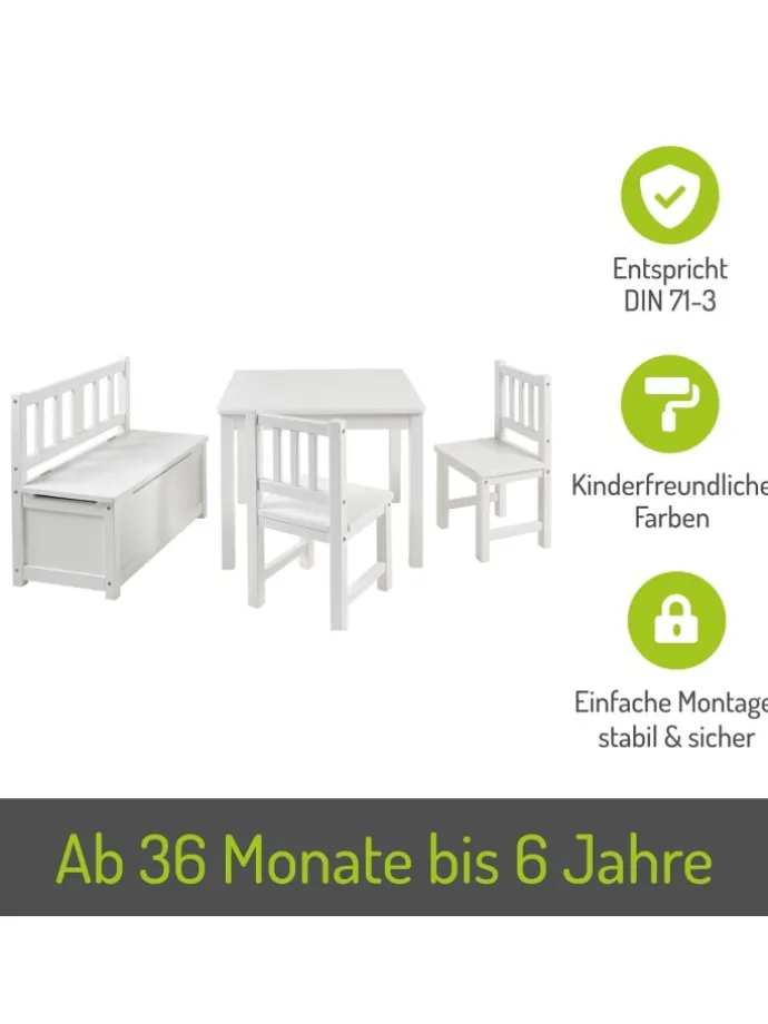 4-tlg. Kindersitzgruppe Anna in Weiß
