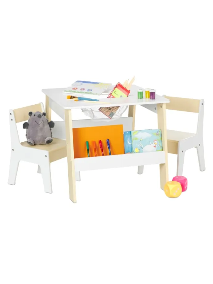 3-tlg. Kindersitzgruppe in Weiß/ Beige