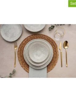 24tlg. Kombiservice in Creme/ Grau