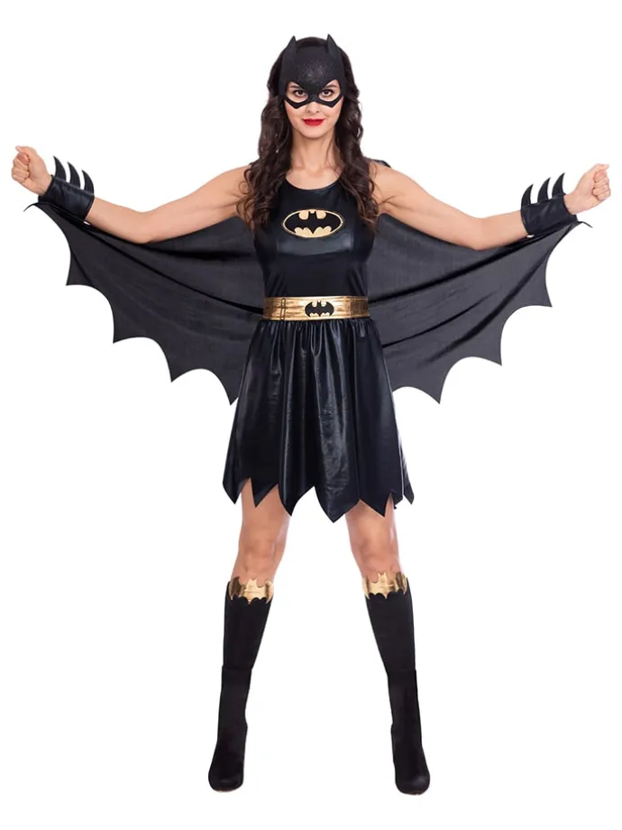 3tlg. Kostüm "Batgirl Classic" in Schwarz