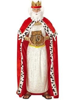 2tlg. Kostüm "Biblical King" in Rot/ Weiß/ Gold