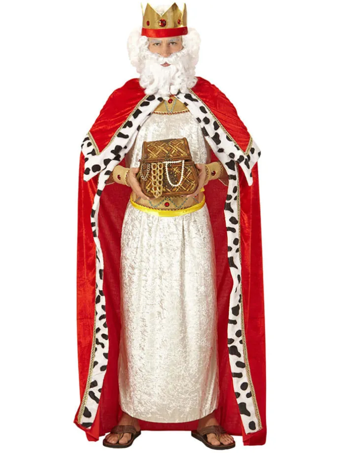 2tlg. Kostüm "Biblical King" in Rot/ Weiß/ Gold